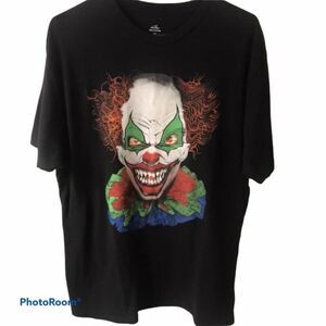 Clown T-Shirt Black Size Large Creepy Halloween Party